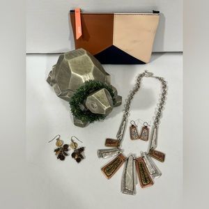 🐢REMOVING LISTING 1/5/26🐢PREMIER DESIGNS METAL SAFARI CHUNKY NECKLACE, EARRINGS